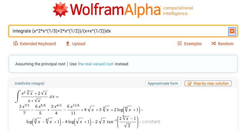 WolframAlpha result
